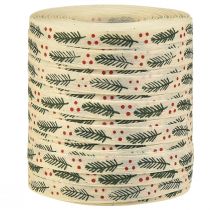 Artikel Hållbart rullband presentband jul med grangrönt 10mm 100m