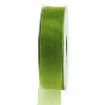 Artikel Organzaband grönt presentband vävd kant olivgrön 25mm 50m