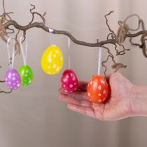 Artikel Påskägg att hänga, blandade färger, 6 cm, 12 stycken