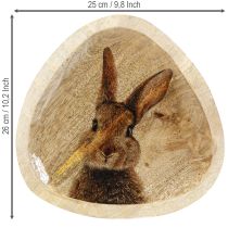 Artikel Påsktallrik Dekorativ trätallrik Kanin i Ägg Natur 25x26cm