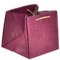 Artikel Papperspresentpåsar med handtag vinröd rosa 12x12cm 8 st
