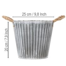 Artikel Blomkruka, dekorativ kruka med handtag, metallkruka för plantering Ø25,5 cm