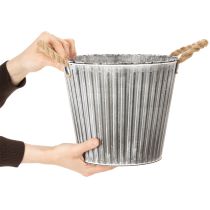 Artikel Blomkruka, dekorativ kruka med handtag, metallkruka för plantering Ø25,5 cm