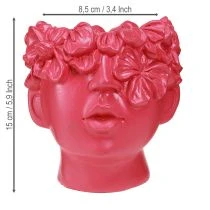 Artikel Planthuvud Polyresin Bust Planter Rosa 13,5×13×14cm