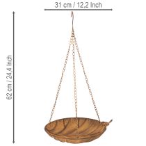Artikel Dekorativ hängande skål, trädgårdsdekoration, rostfri, Ø31cm, L62cm
