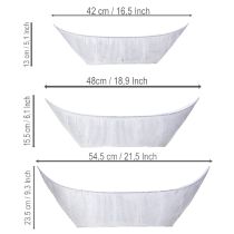 Artikel Kruka, båtformad, metall, vit/silver, 54,5/48/42 cm, set om 3