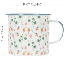 Artikel Emaljkruka, dekorativ kopp med blommotiv, Ø11 cm