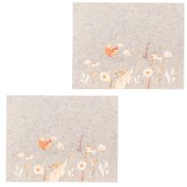 Artikel Filtunderlägg med blommotiv – snygga underlägg för naturlig bordsdekoration 45x35cm 2 st.