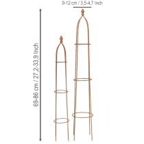 Artikel Spaljé metall obelisk i rostutseende 69/86 cm set om 2