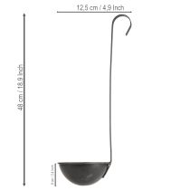 Artikel Planteringsskål, dekorativ murslev, antracit, Ø12,5 cm, 3 stycken