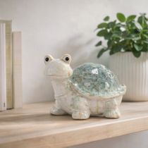 Artikel Keramisk sköldpaddsfigur som blickfång i vardagsrummet, dekorativ figur, 22 cm