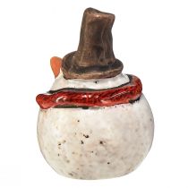 Artikel Keramisk snögubbefigur, vit, 6,9cm – vinterjuldekoration – 6 st
