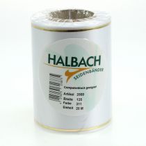 Artikel Vitt kransband med guldkant för datorutskrift, satinband, vattentätt, 25m x 125mm