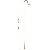 Artikel Stång med krok, rostfärgad dekorativ trädgårdsmetalldekoration, 80 cm hög, 3 stycken