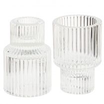 Artikel Stickljusstake glas värmeljushållare Ø5cm H8cm 4 st