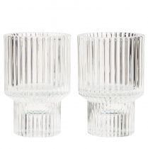 Artikel Stickljusstake glas värmeljushållare Ø5cm H8cm 4 st