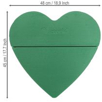 Artikel Blommigt skumhjärta stort vått blommigt skum grönt 48cm 2 st