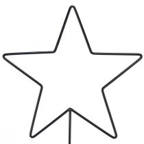 Artikel Stora stjärndekorationer på en naturlig träbotten - svart, 60 cm - elegant rumsdekoration 30x10x60cm 2st