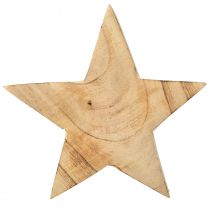 Artikel Rustik dekorativ stjärna av paulownia-trä - naturlig design, Ø 15 cm, 6 cm tjock - mångsidig trädekoration - 2 stycken