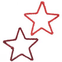 Artikel Stjärnor till adventskrans Juldekoration juteröd 15cm 8 st