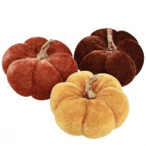 Artikel Tyg Pumpor Pumpa Dekoration Gul Brun Sammetslen Ø7cm 9 st