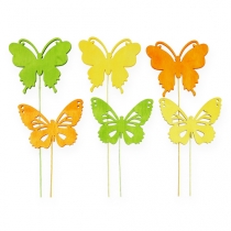 Artikel Dekorativa fjärilar på tråd 3-färgade 8 cm 18 st