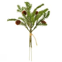 Artikel Konstgjord grangren med naturliga kottar, juldekoration i jute, 28 cm, set med 4 delar