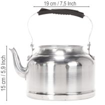 Artikel Vintage dekorativ tekanna/planter, metall med zinklook, Ø19cm H15cm