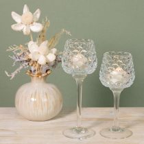 Artikel Glasljushållare, konformad, med bas, H19,5/22,5 cm, set om 2