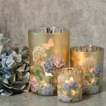 Artikel Glasljushållare med blommotiv för harmoniska levande stunder, 18 cm