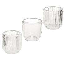 Artikel Värmeljusstake ljusstake glas klar Ø8cm H8cm 6 st