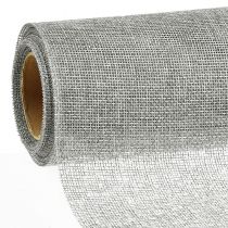 Artikel Bordslöpare grå med jute, dekorativt tyg 29×450cm - Elegant bordslöpare för din festliga bordsdekoration
