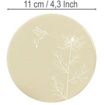 Artikel Bordsunderlägg Spring Bird Brun Vit Ø11cm 6 st