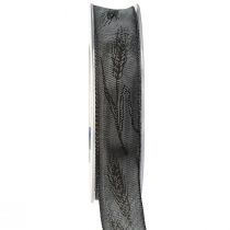 Artikel Sorgeband dekorativt band silversvart med öron B40mm L25m
