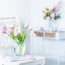 Artikel Tulpaner konstgjord papegoja tulpaner lila bukett med 5 blommor 40cm