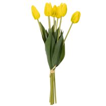 Artikel Konstgjorda tulpanblommor för realistisk vårdekoration i vardagsrum eller kontor, 40 cm, 7 stycken