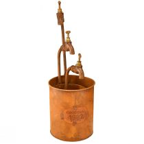Artikel Planteringskruka patina dekorativ metall med kran H25/37/43cm set om 3 st