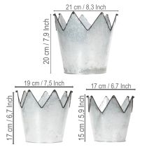 Artikel Blomkruka metall dekorativ zink Ø21,5/19,5/17cm set om 3
