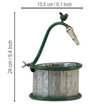 Artikel Metallplanter, regntunna, fågeldesign, balkongdekoration, Ø15,5 cm
