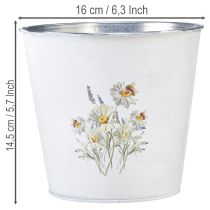 Artikel Vit metallplanter, blomkruka, Ø16cm H14,5cm