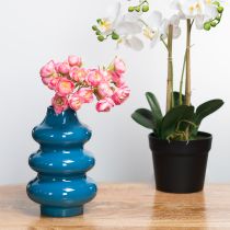 Artikel Vas, heminredningsaccessoar med vågformad yta för en modern atmosfär, 23 cm