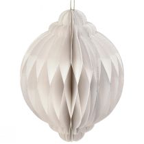 Artikel Honeycomb boll julkula papper vit FSC Ø15cm H20cm
