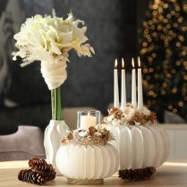 Artikel Runda pumpor av honungskakapapper, stora för torkade blommor och höstdekorationer, 24 cm, 4 st
