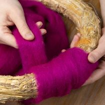 Artikel Ullveke Mjukt filtat ull för dekorativa mönster och säsongsbetonade arrangemang 2m Rosa