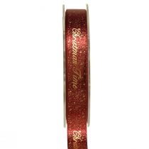 Artikel Julband Christmas Time Ribbon Rött Guld 15mm 20m