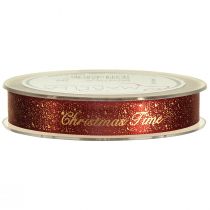 Artikel Julband Christmas Time Ribbon Rött Guld 15mm 20m