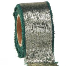 Artikel Julband Grönt guld Frayed Vintage W40mm L10m