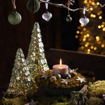 Artikel Julgran med LED-belysning vintage grön guld 38cm
