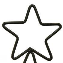 Artikel Metalljulgran med dekorativ träbricka, 98,5cm - Modern juldekoration