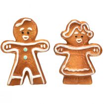 Artikel Keramisk juldekoration pepparkaksfigur kvinna och man 7 cm 6-pack